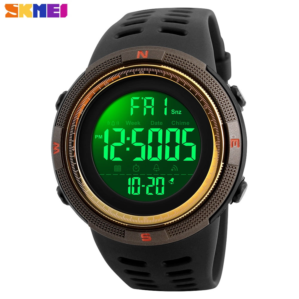SKMEI Men's Waterproof LED Digital Sport Watch – Multifunction