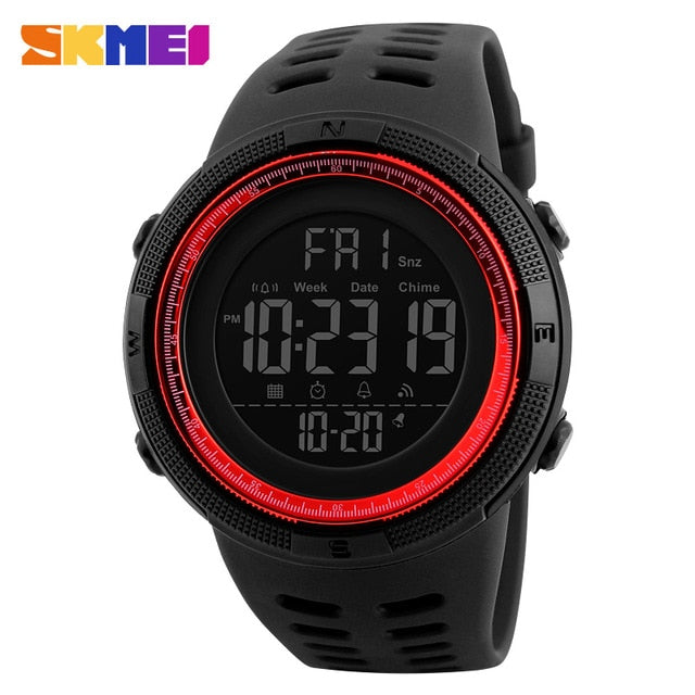 SKMEI Men's Waterproof LED Digital Sport Watch – Multifunction
