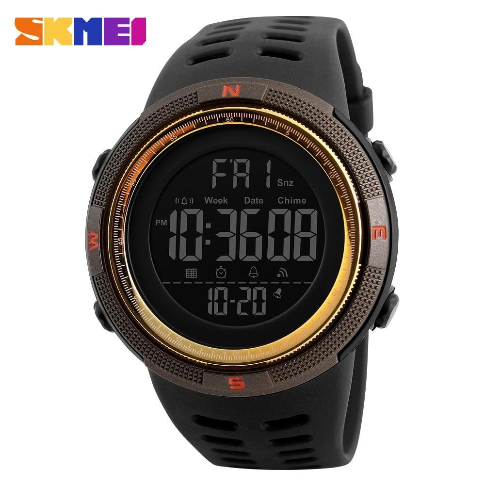 SKMEI Men's Waterproof LED Digital Sport Watch – Multifunction