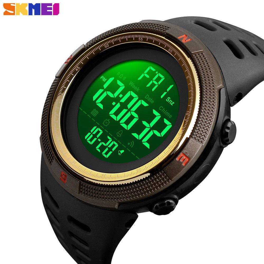 SKMEI Men's Waterproof LED Digital Sport Watch – Multifunction