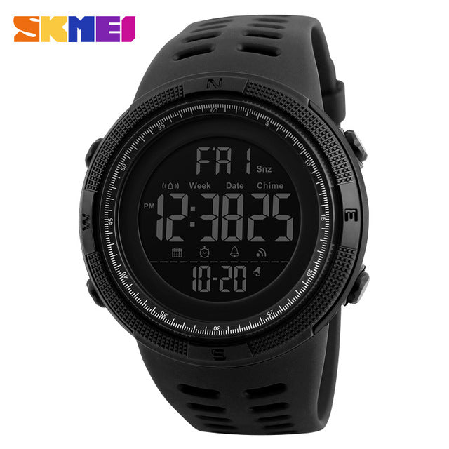 SKMEI Men's Waterproof LED Digital Sport Watch – Multifunction