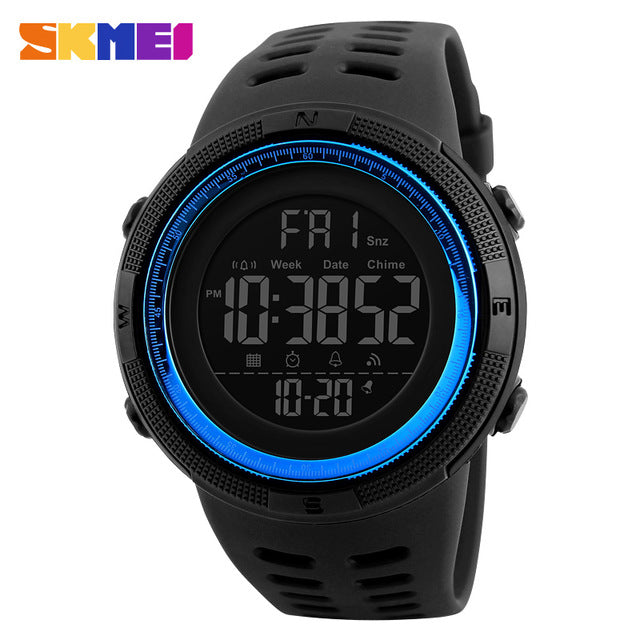 SKMEI Men's Waterproof LED Digital Sport Watch – Multifunction