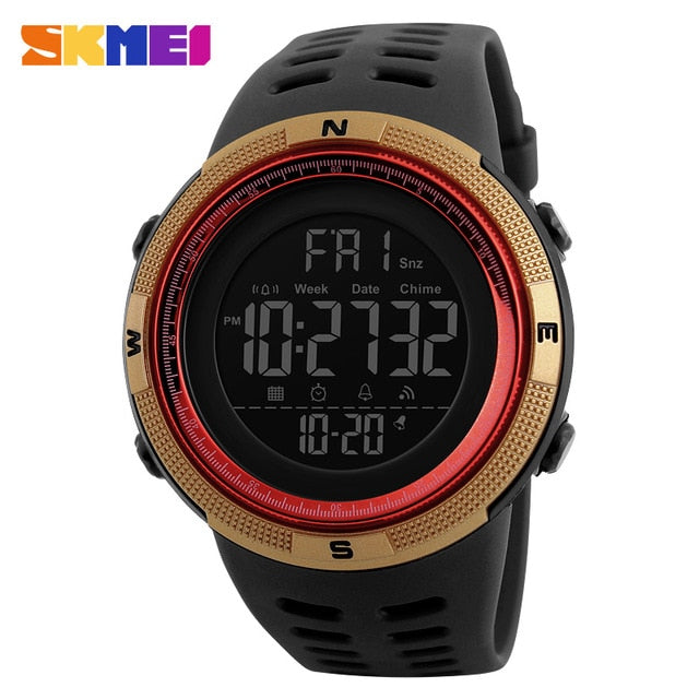 SKMEI Men's Waterproof LED Digital Sport Watch – Multifunction