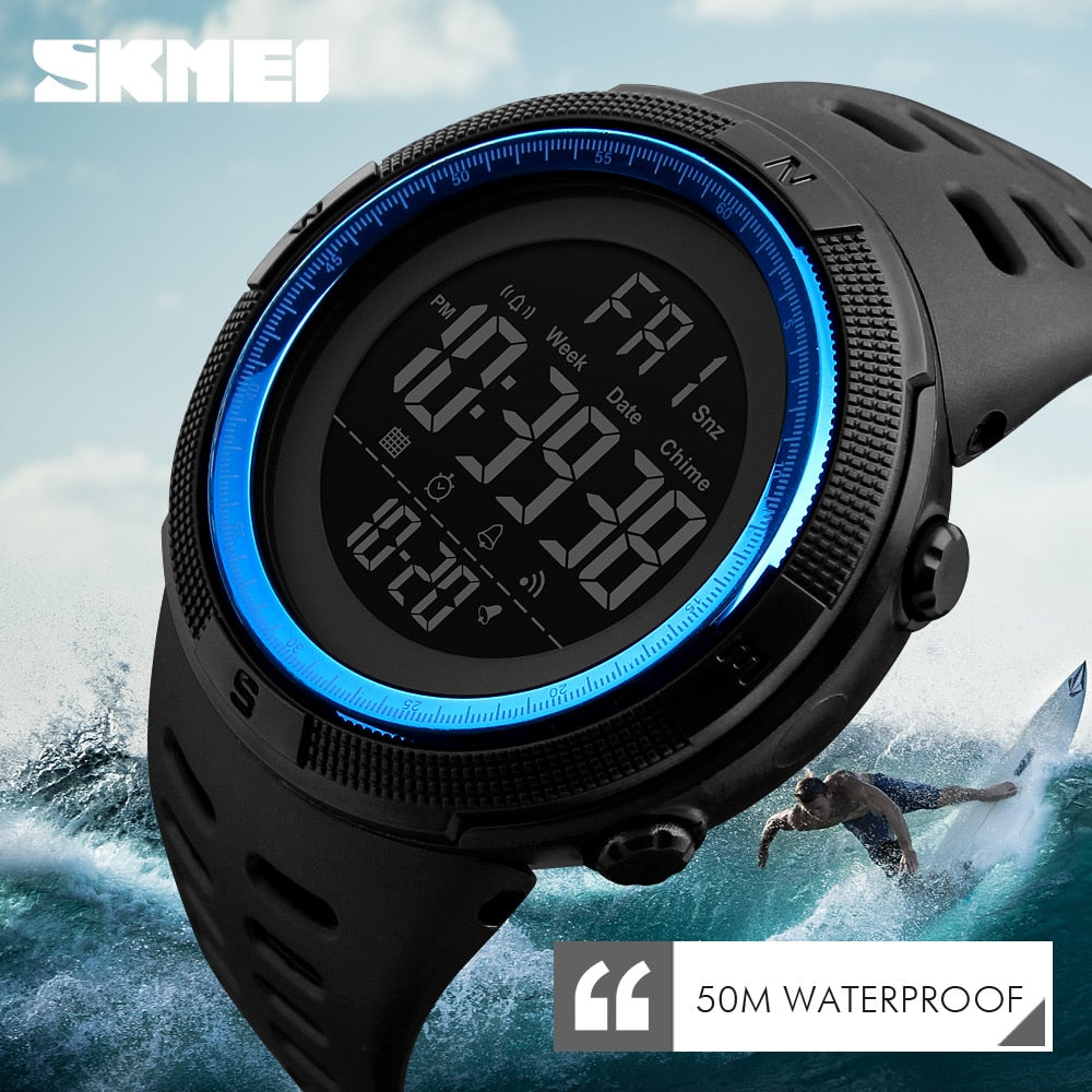 SKMEI Men's Waterproof LED Digital Sport Watch – Multifunction